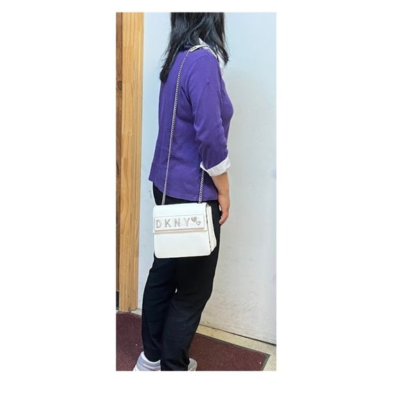 DKNY Women White Smoke Leather Small BackPK HDK110 - Picture 4 of 4